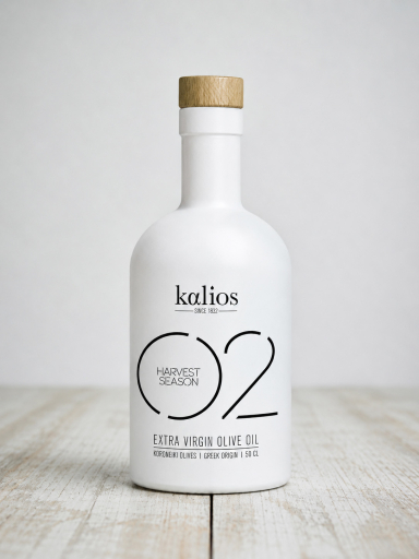 Kalios 02 Olivenöl 500 ml | Kalios 02 Mid Harvest Olivenöl | Griechisches Olivenöl aus Koroneiki-Oliven | Kalios natives Olivenöl extra aus Kalamata | Kalios 02 Olivenöl online kaufen